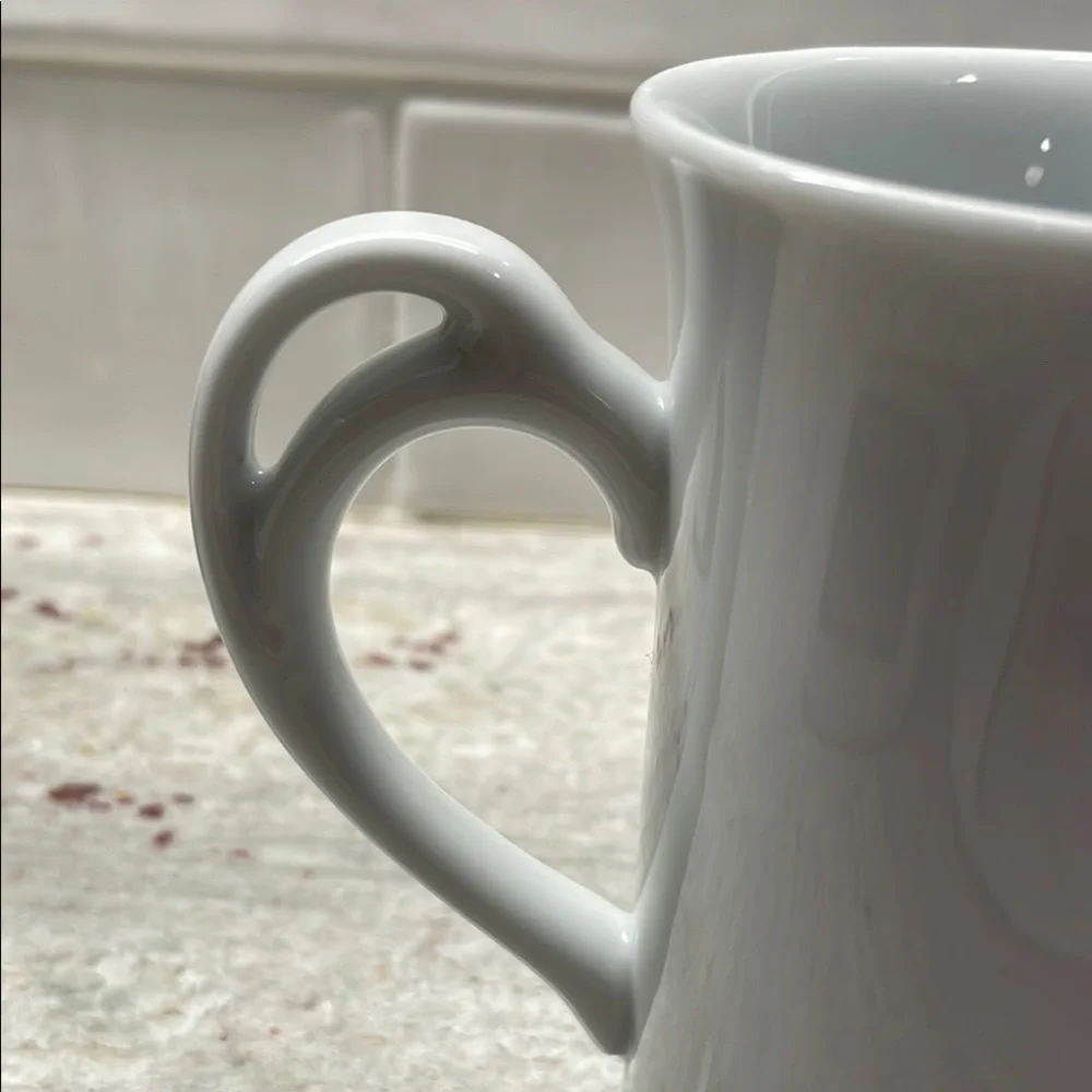 Pier 1 Maid of Honor White and Gold Ceramic Mug